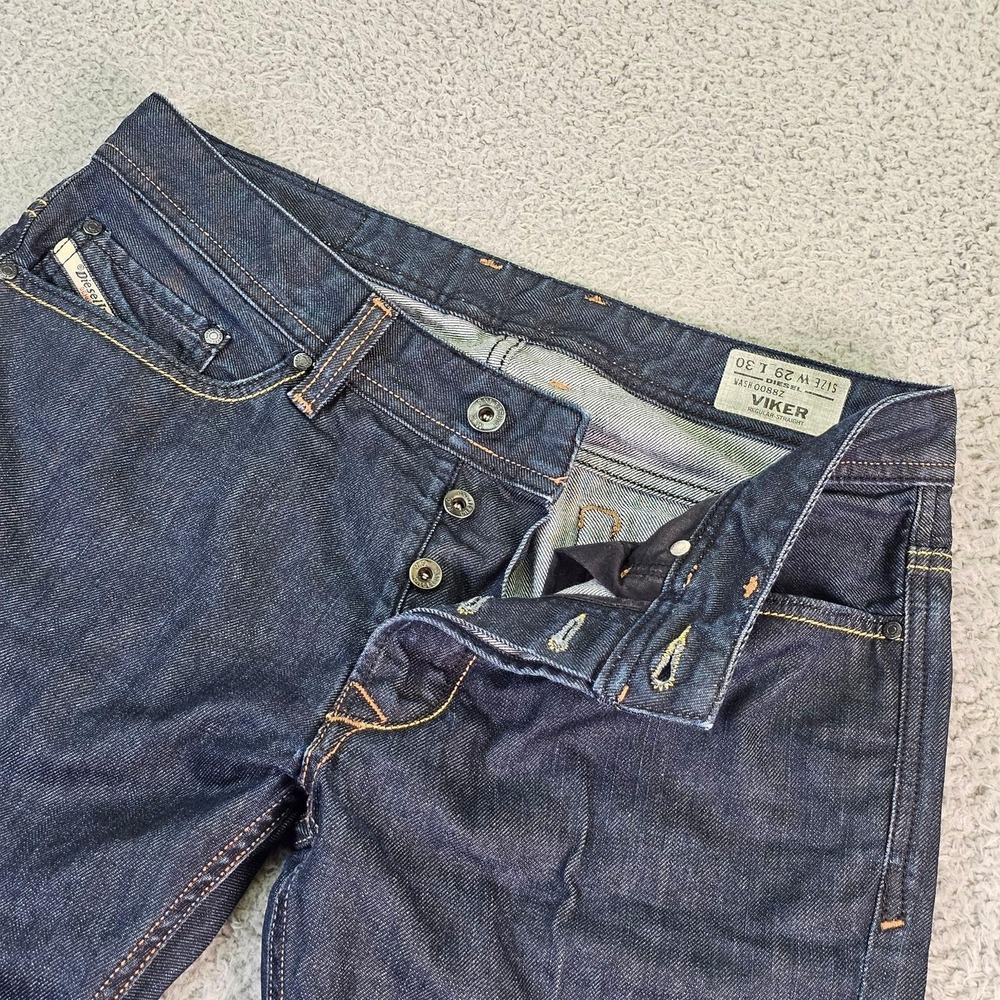 Diesel Viker Jeans Mens 29x30 Blue Regular Straight Denim Dark Wash 100% Cotton